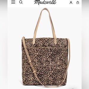 Madewell The Medium Tote: Printed Calf Hair Edition in Driftwood Grey Multi
